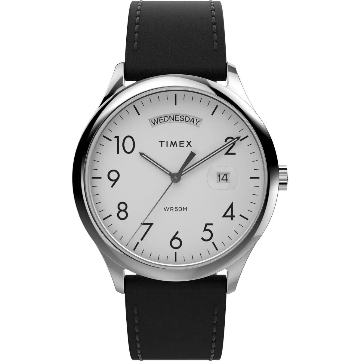 Men`s Modern Easy Reader 40mm Watch - Black Black/silver-tone/white by Timex