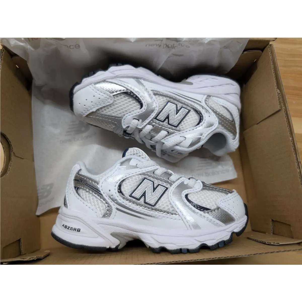 New Balance shoes - New Balance 530 Bungee - Bungee - IZ530SB1 - White, natural indigo, and silver metallic (UPC: 196652590713) 1