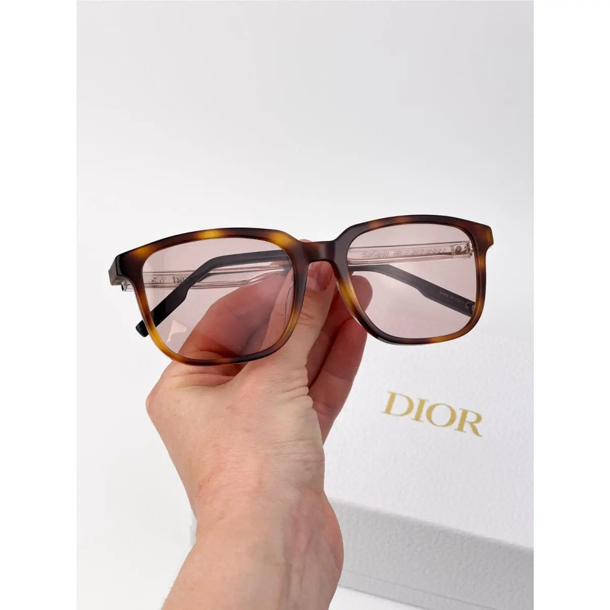 Dior Women Sunglasses Havana Crystal Pink Square Diortag SU 26E0