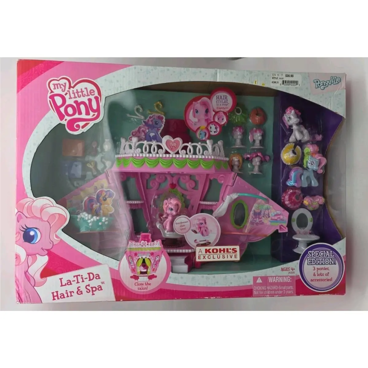 Hasbro MY Little Pony Ponyville La Ti Da Hair Spa Playset 2008