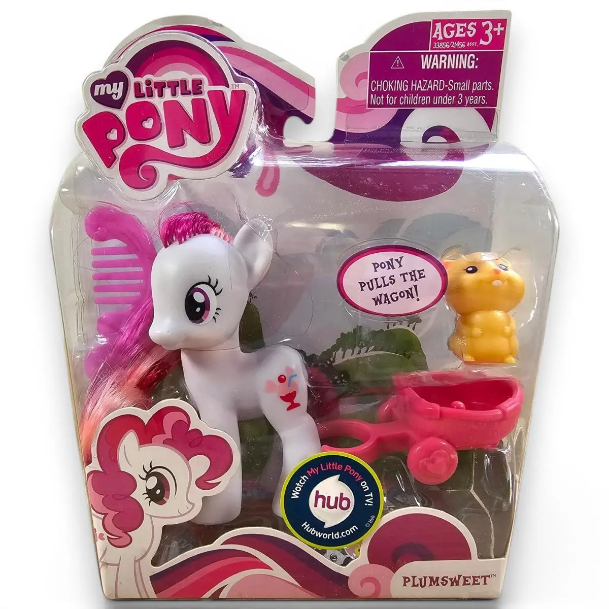 Hasbro My Little Pony Plumsweet G4 Brushable w/ Wagon Hamster Pet Mlp 2010
