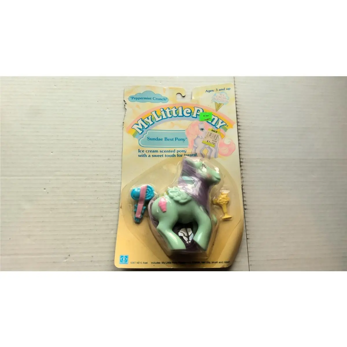 Vintage My Little Pony Peppermint Crush Moc Hasbro 1987 Sundae Best 80`s Toys