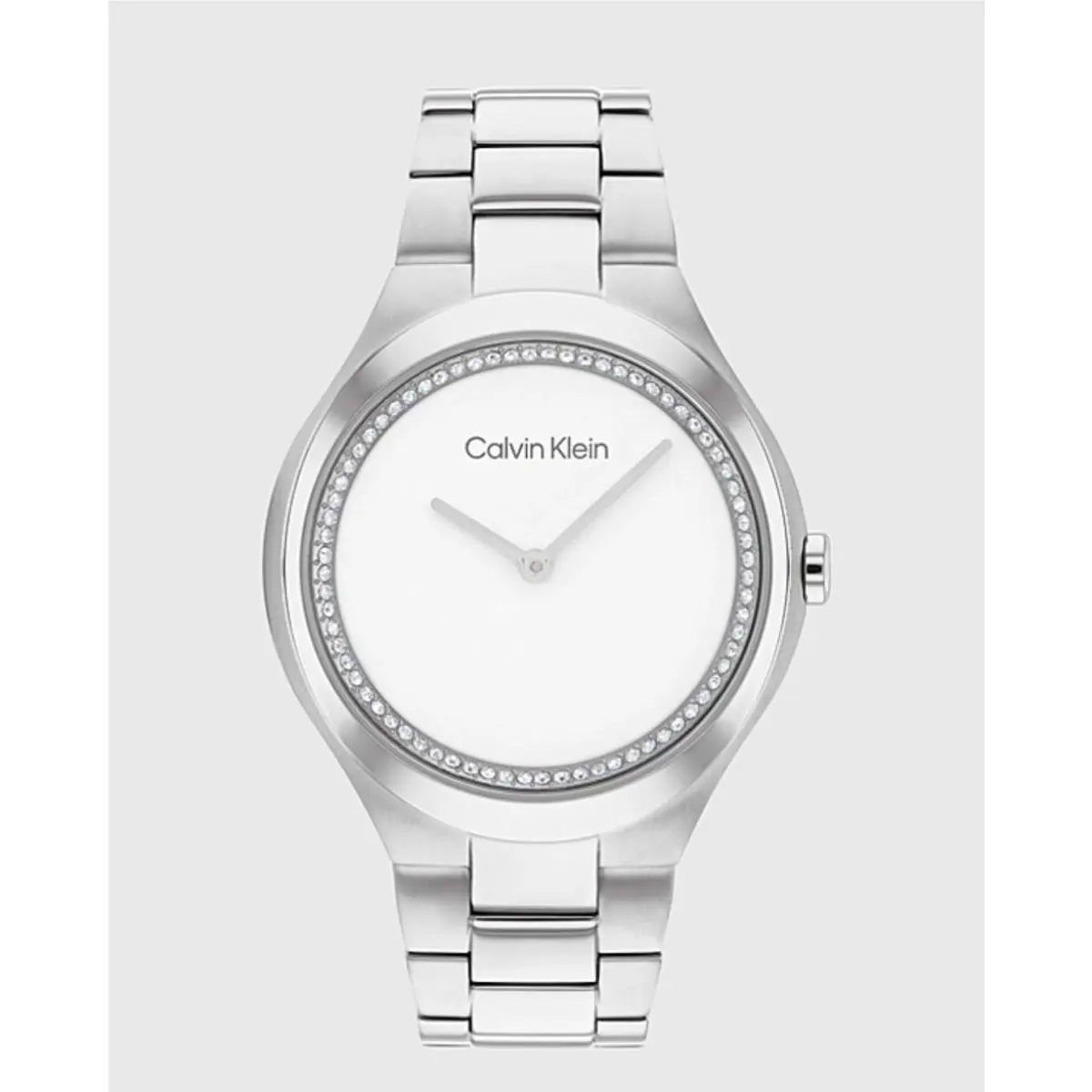 Calvin Klein Women’s Watch SS Bracelet White Dial with Crystals 25200386