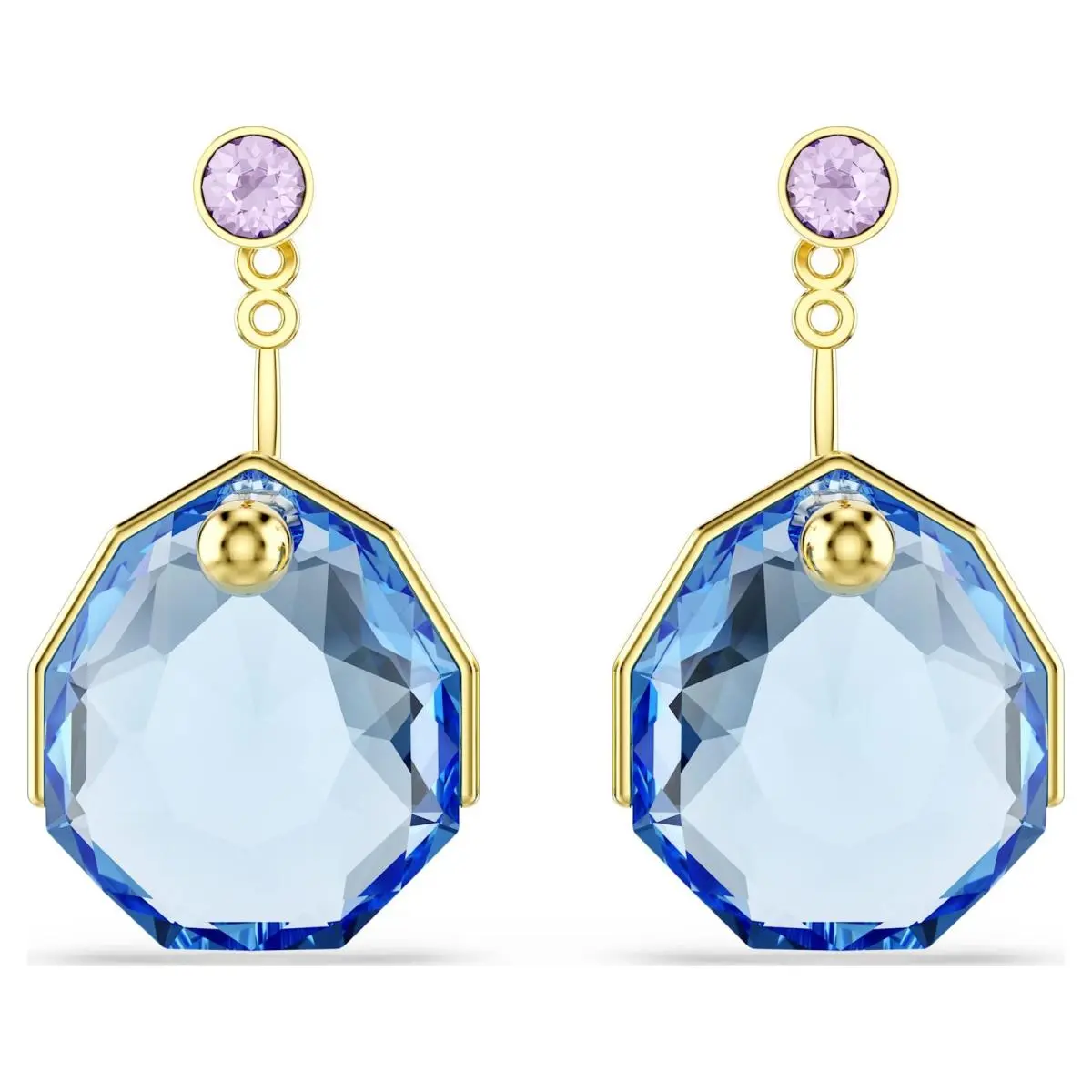 Gema Earring Jackets Blue Gold-tone Plated 5737449 by Swarovski