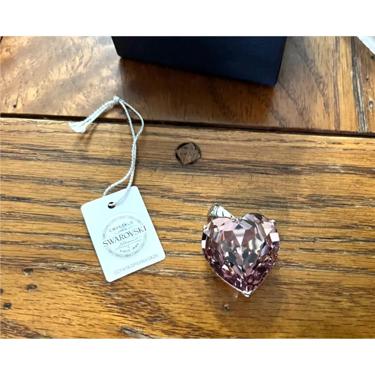 Crystal Light Amethyst Heart Cut Platinum Over Sterling Silver Pendant by Swarovski