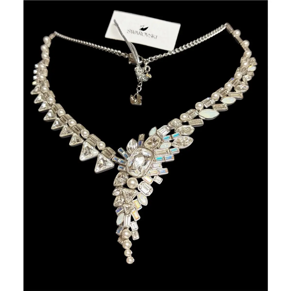 Estate  Swan “festivity” Crystal Pearl Accent Necklace 5216638 by Swarovski