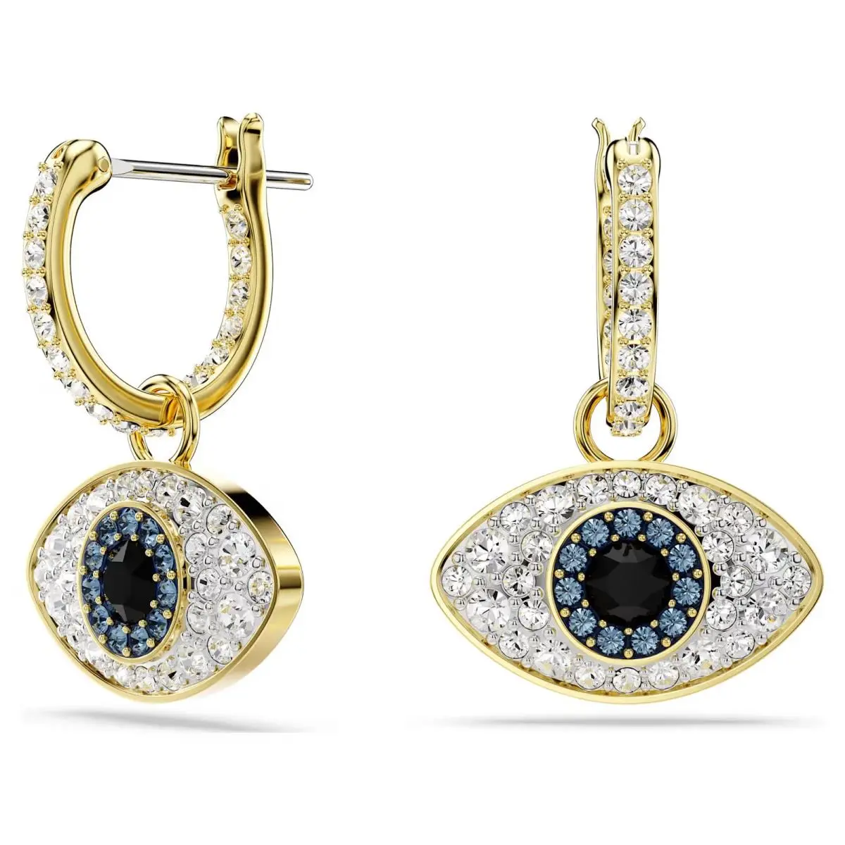 Swarovski Symbolica Drop Earrings - Evil Eye - Blue - Gold-tone Plated - Medium