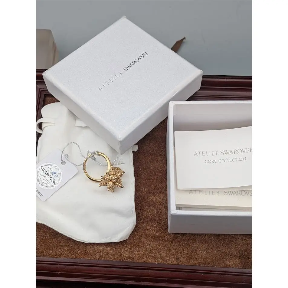 Atelier  Core Collection Gold Plated Kalix Spring Ring with Packaging by Swarovski