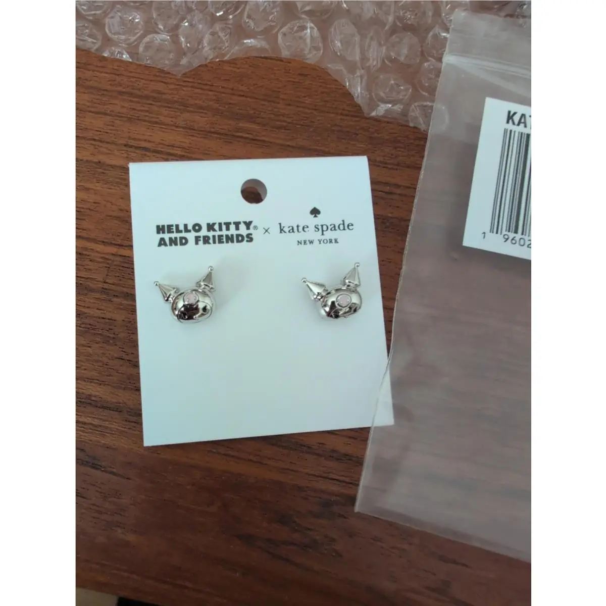 Kate Spade Hello Kitty Kuromi Earrings Silver Brand Spankin New