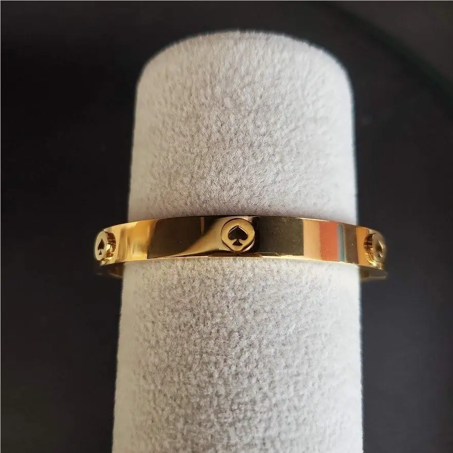 Kate Spade New York Spot The Spade Cut Out Hinged Bangle Gold Plate