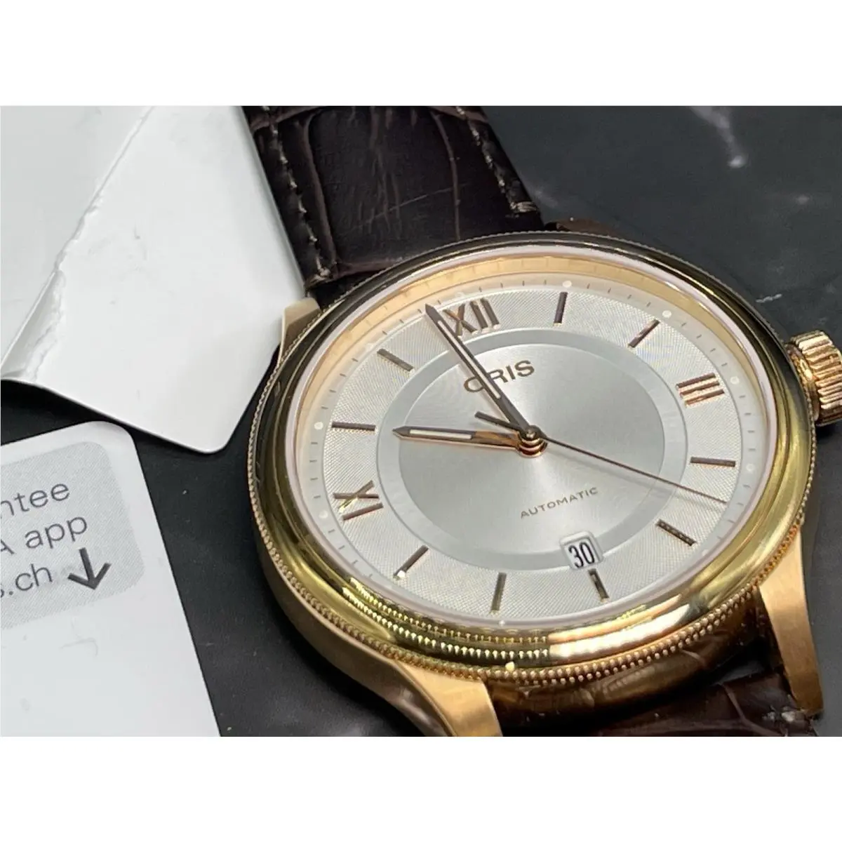 Classic Date 42mm Rose Gold Grey Dial Automatic Men`s Watch 01 733 7719 by Oris