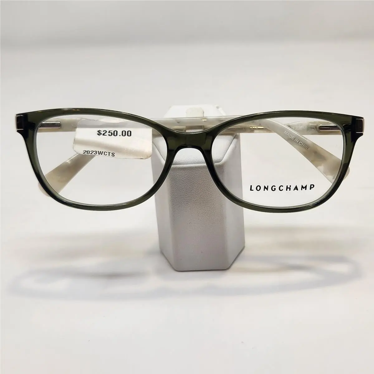 Longchamp LO2616 305 Sage Green White Eyeglass Frames Full Rim Rectangle