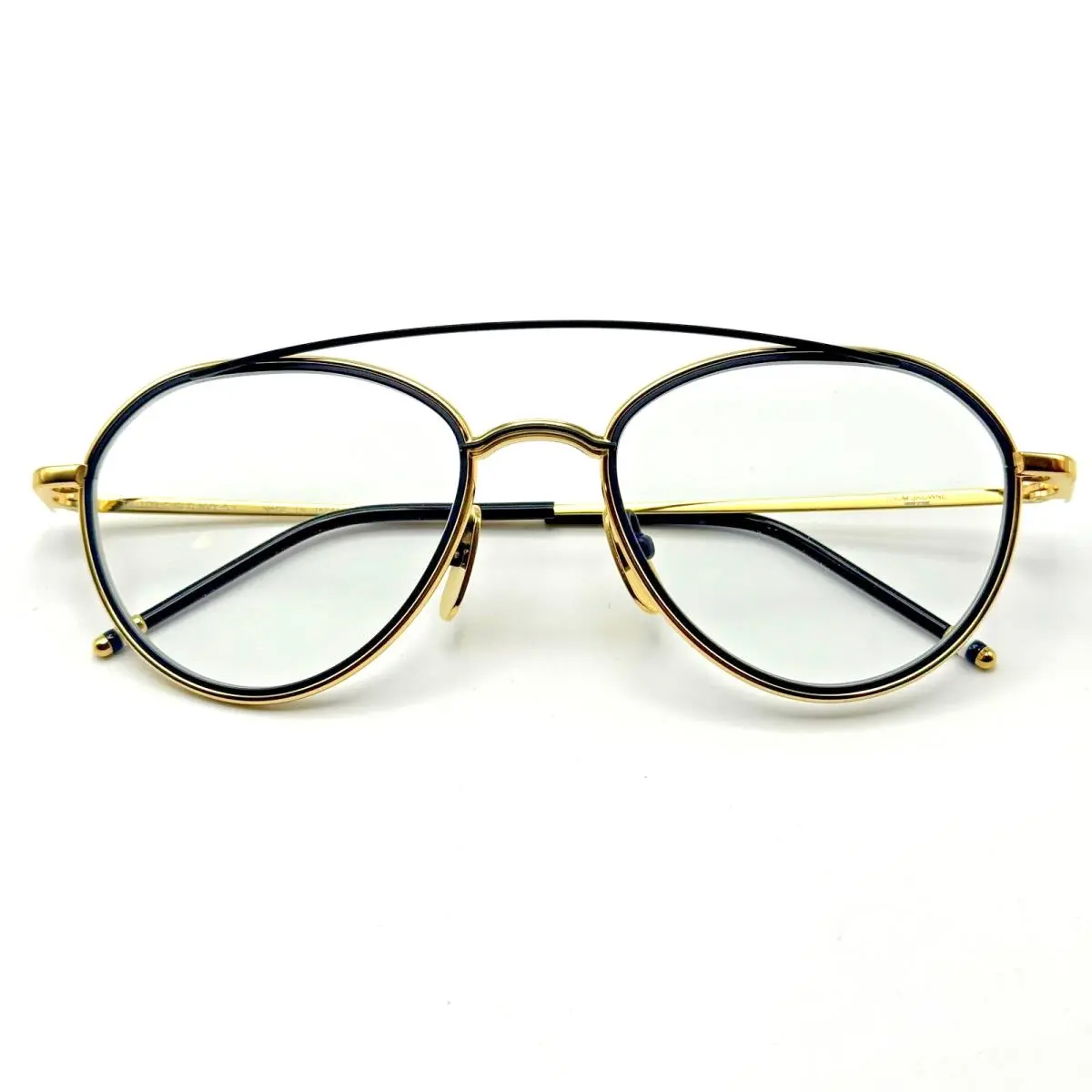 Thom Browne Eyeglasses Frames TB-109-C Gold Navy Blue 53-20-141