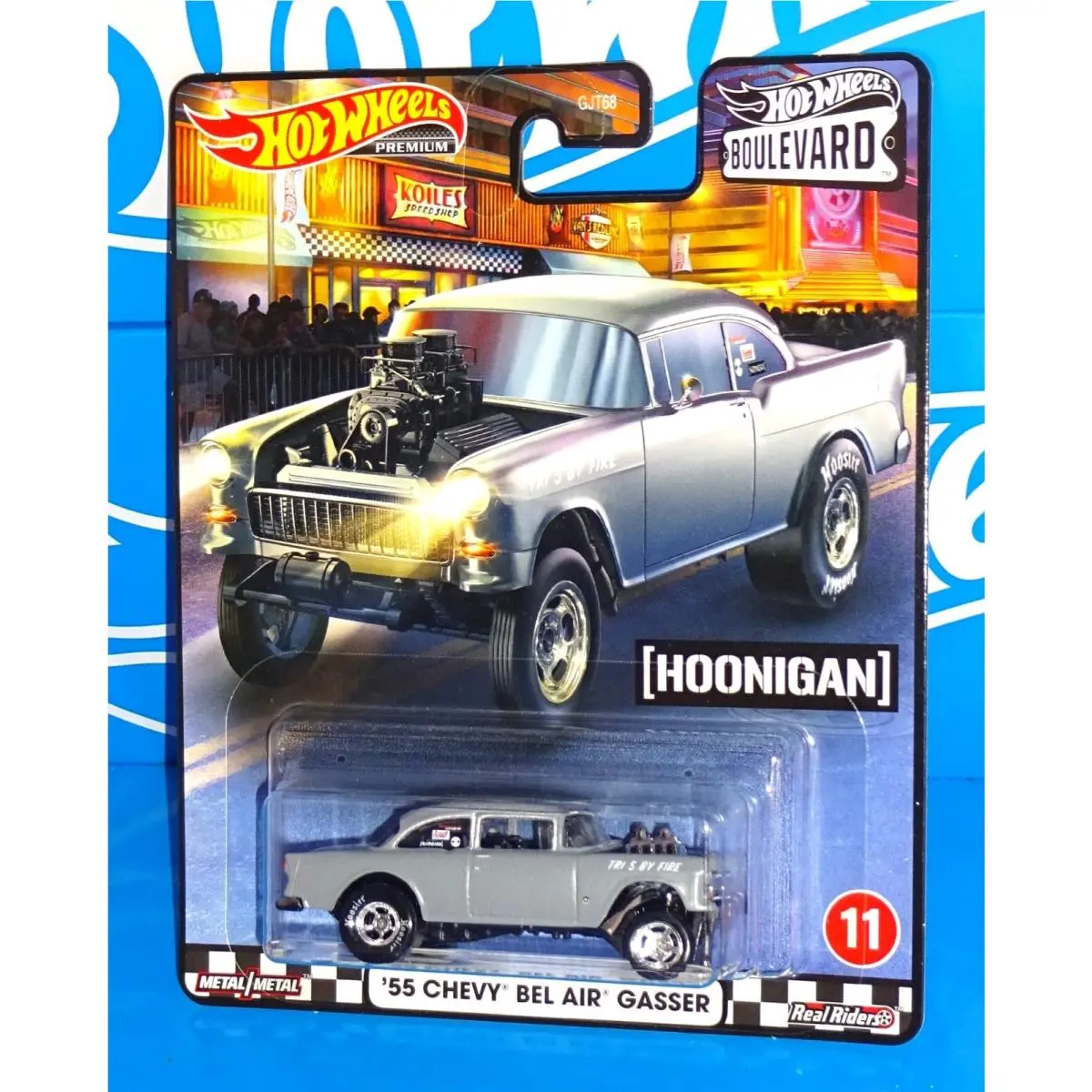 Hot Wheels Premium 2020 Boulevard 11 `55 Bel Air Gasser Gray Hoonigan
