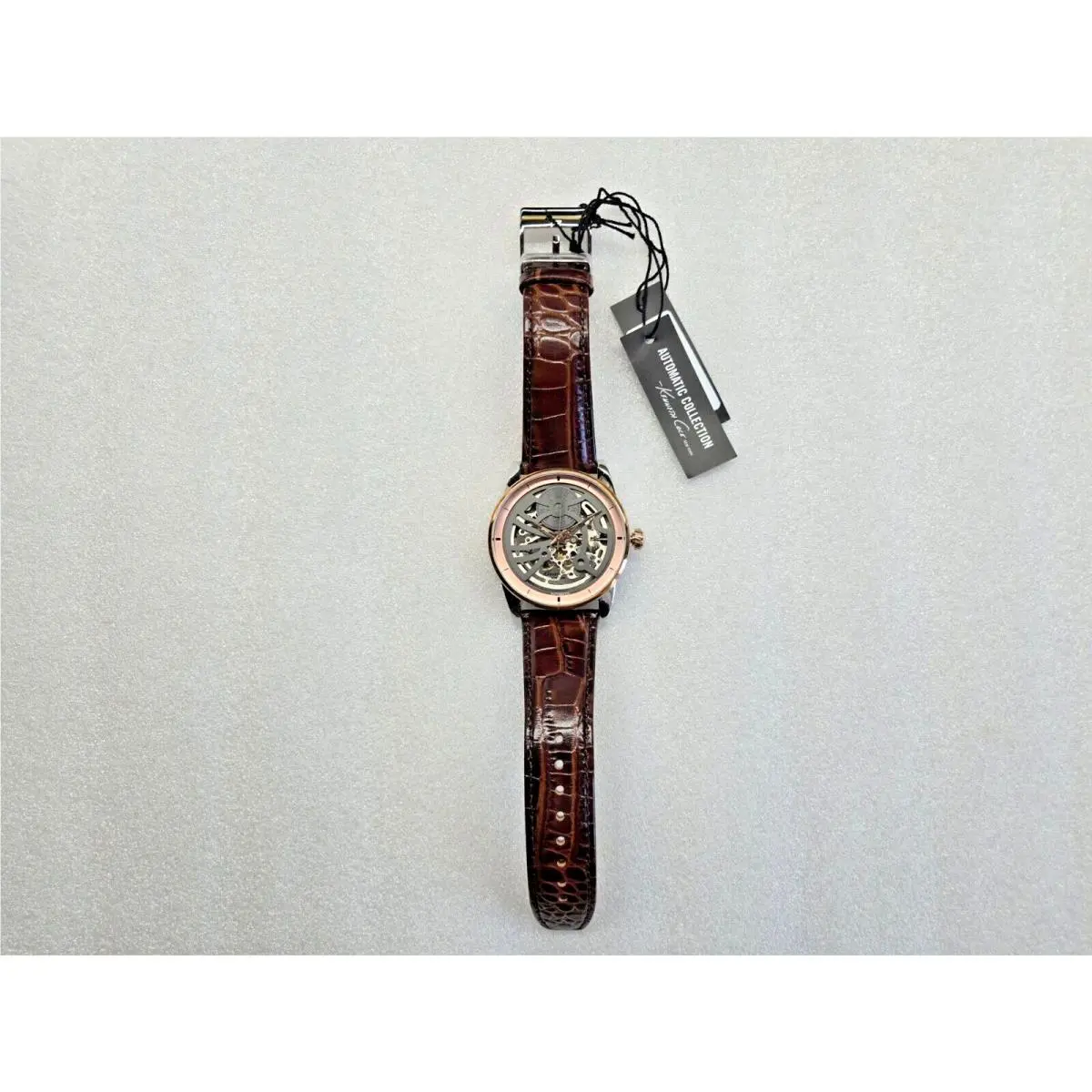 NY Automatic Gray Dial Brown Leather Strap Men`s Watch 10022561 by Kenneth Cole