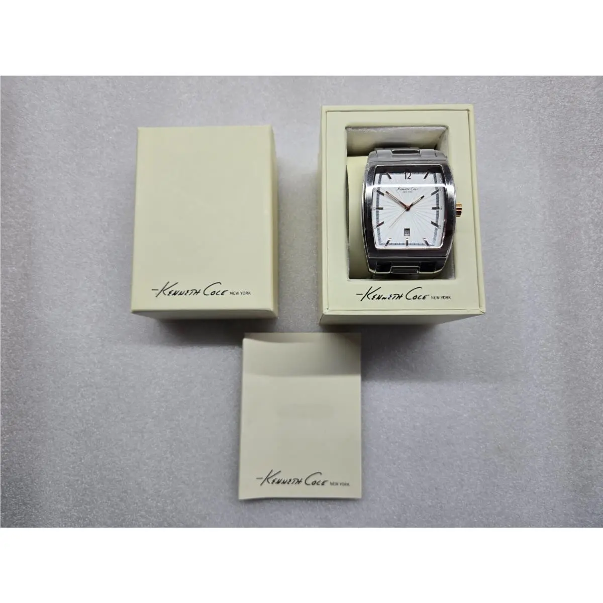 Kenneth Cole NY Silver Dial Date Stainless Steel Men`s Watch KC9068