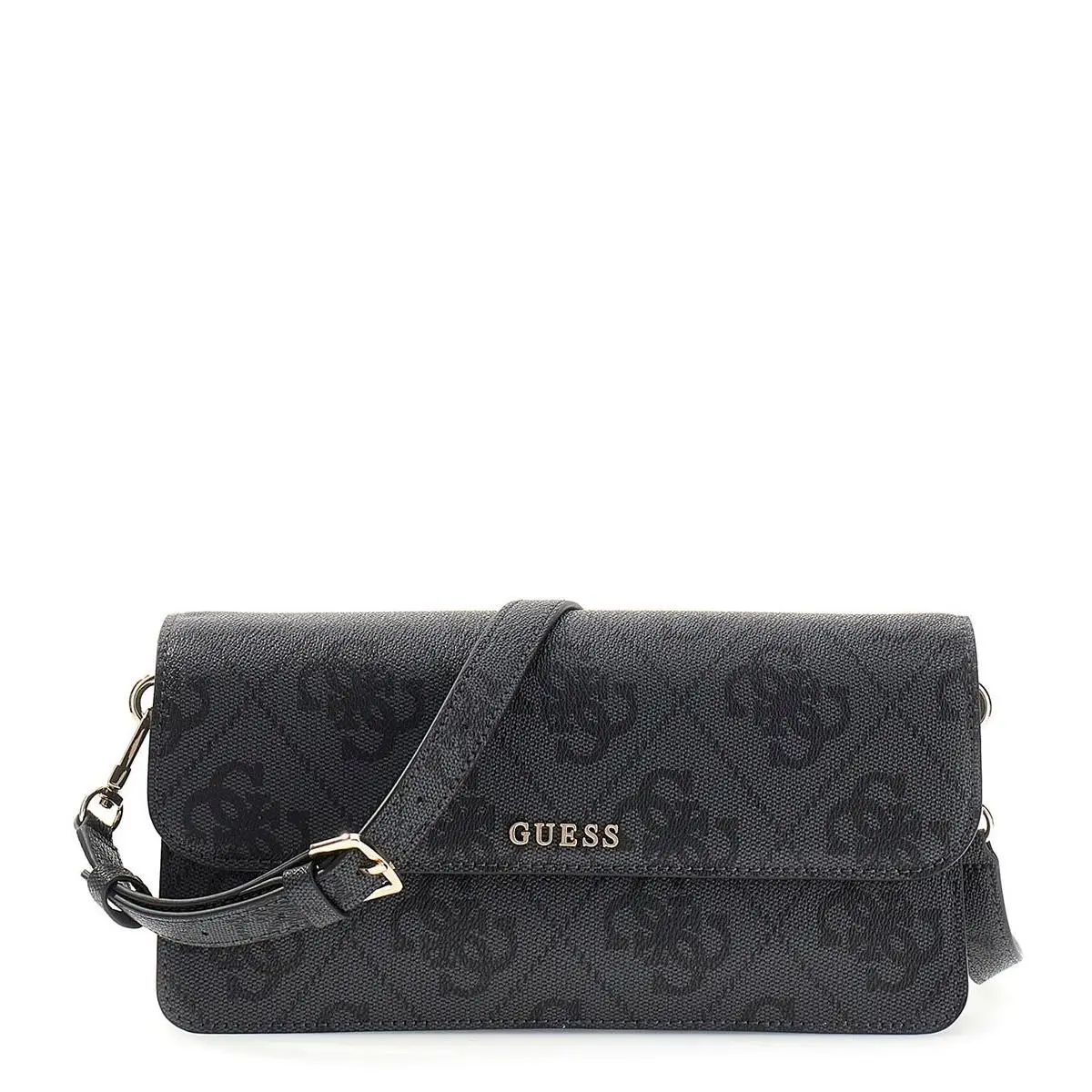 Guess Sadie Flap Shoulder Womens Bag In Coal