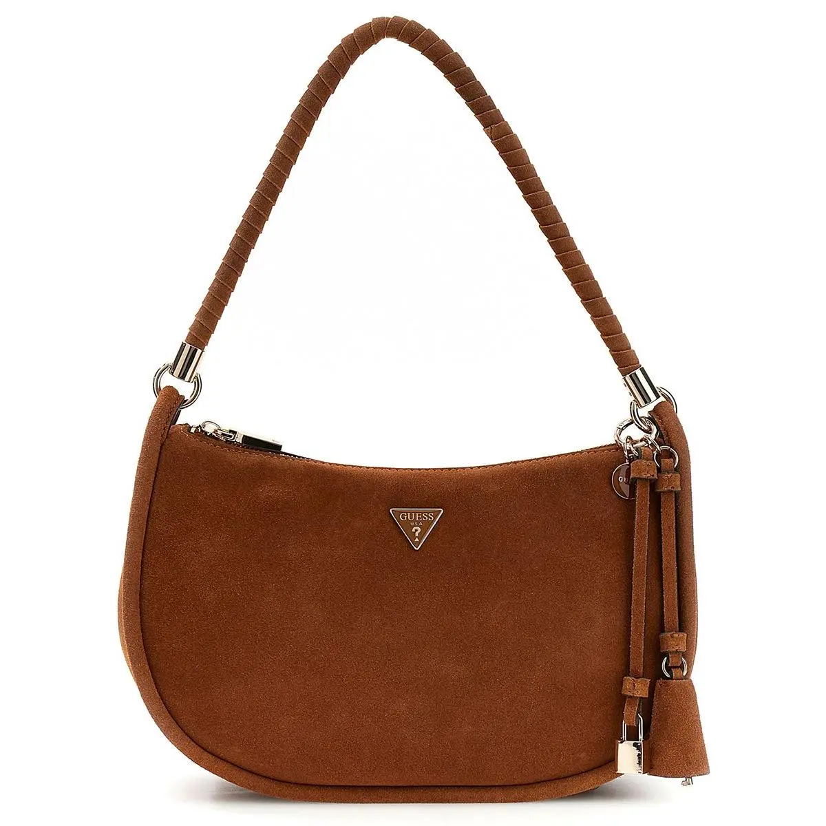 Guess Danya Logo Shoulder Womens Bag In Cognac