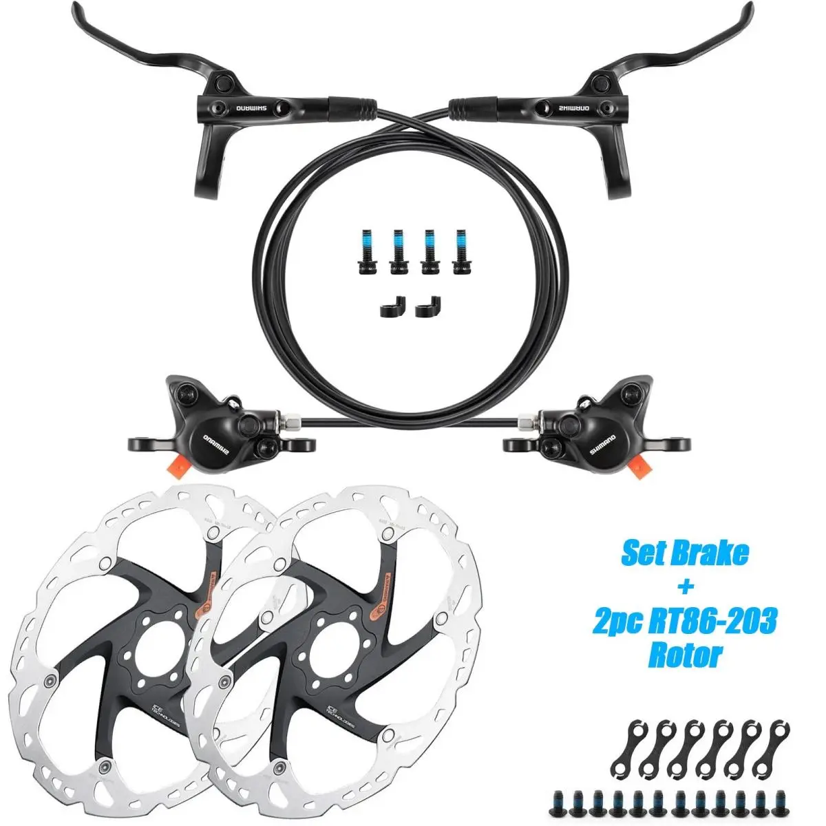 Shimano Altus MT200 Hydraulic Disc Brakes Left Front Right Rear PM RT56 Rotors
