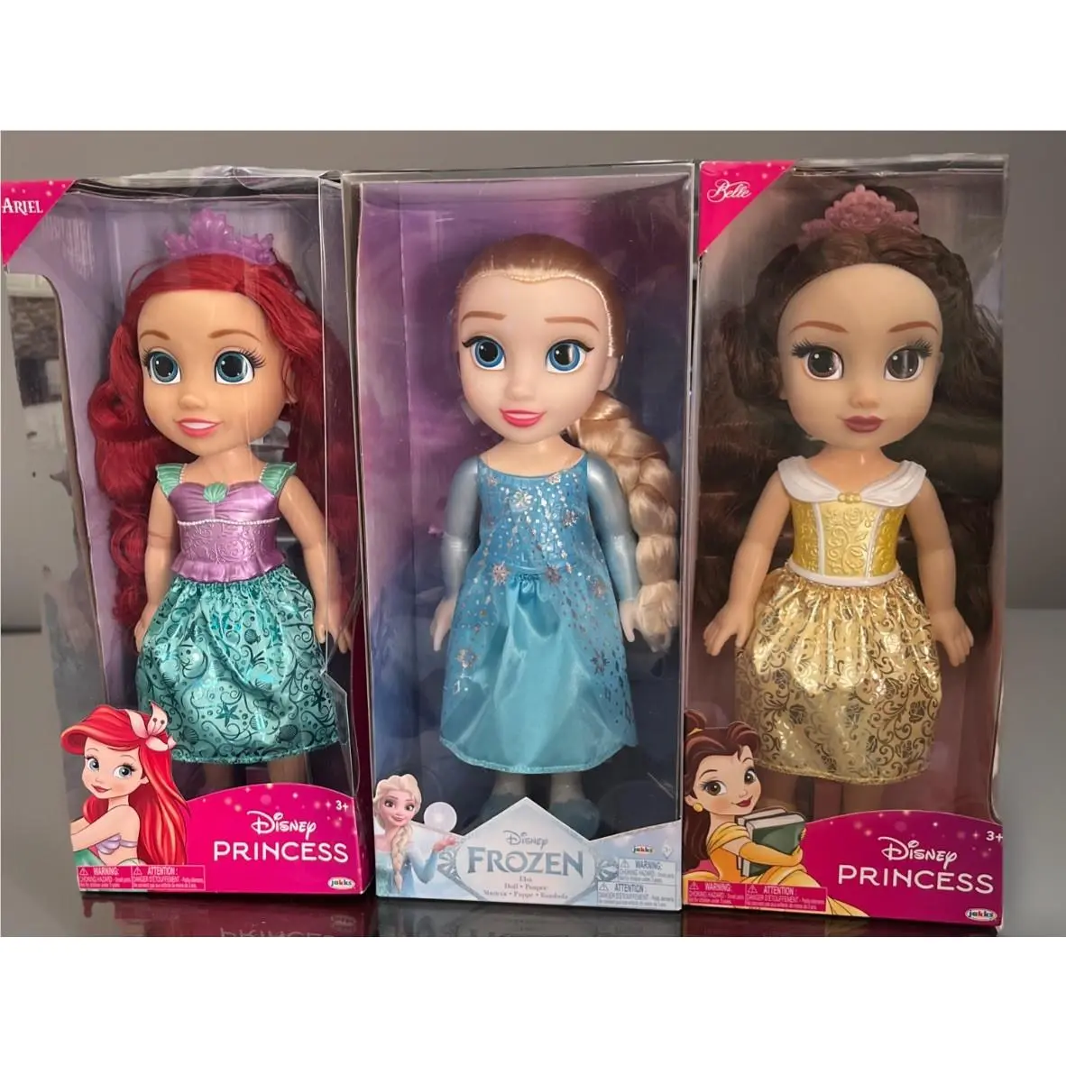 Disney Princess Toddlers 14” Ariel Belle Elsa Bundle