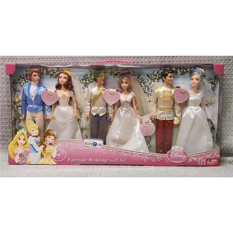 Barbie Disney Princess Fairytale Wedding Gift Set 2012 Belle Rapunzel Cinderella
