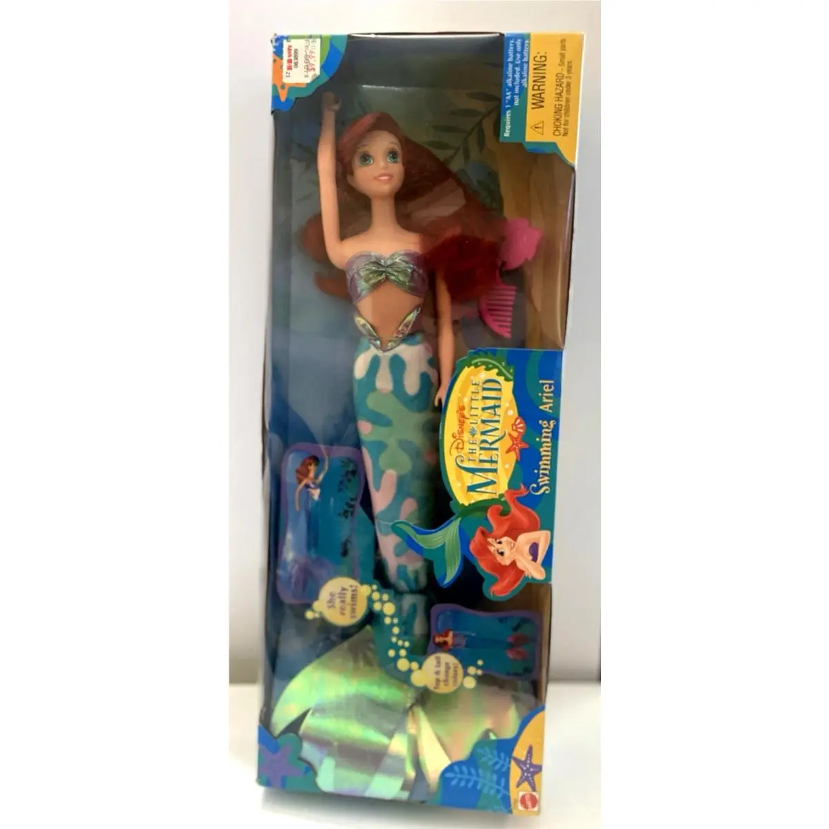 Vtg 1997 Disney Little Mermaid Swimming Ariel Doll Mattel Swims Color Change