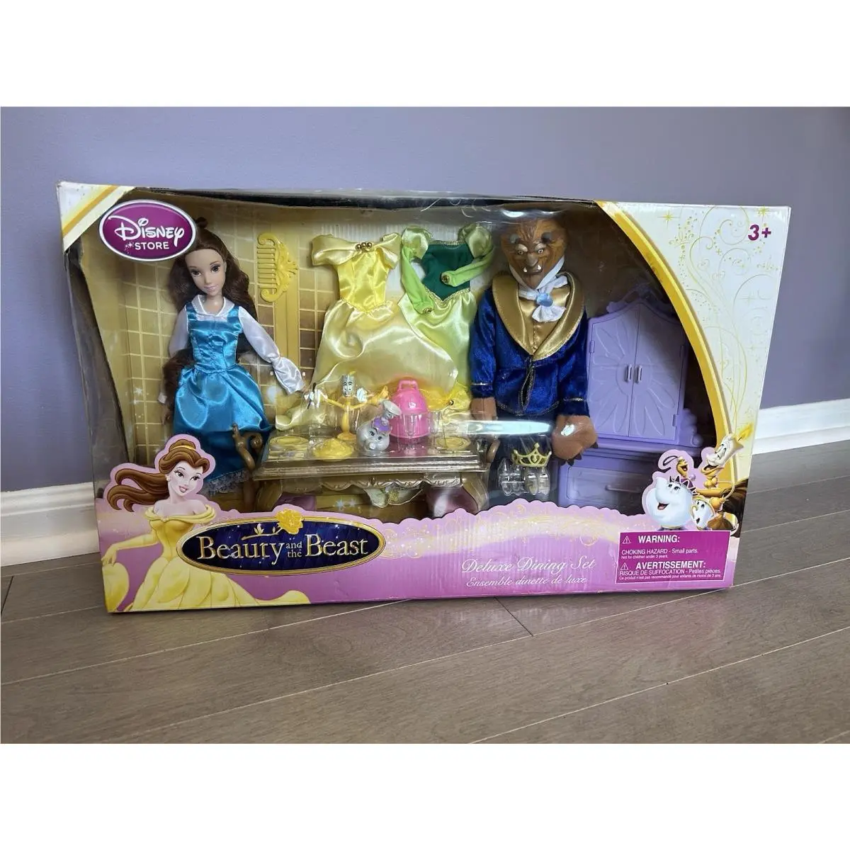 2010 Disney Store Exclusive Beauty and The Beast Deluxe Dining Set Playset