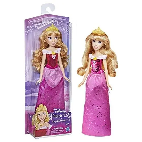 Disney Princess Royal Shimmer Aurora Doll with Pink Skirt and Accessories