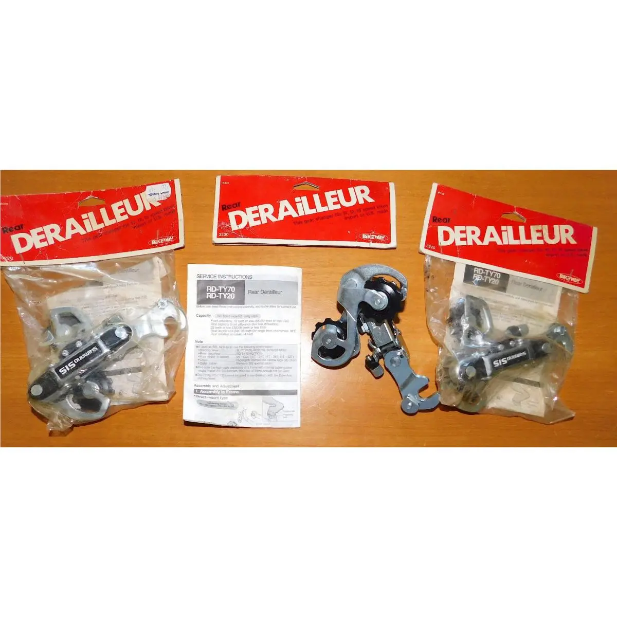Lot of 3 Vintage Shimano Sis Rear Derailleur RD-TY70 TY20 - Old Stock