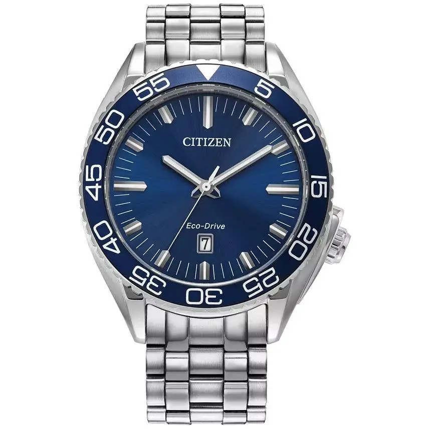 Citizen Eco-drive Men`s Sport Luxury Stainless Steel Bracelet Watch 42mm