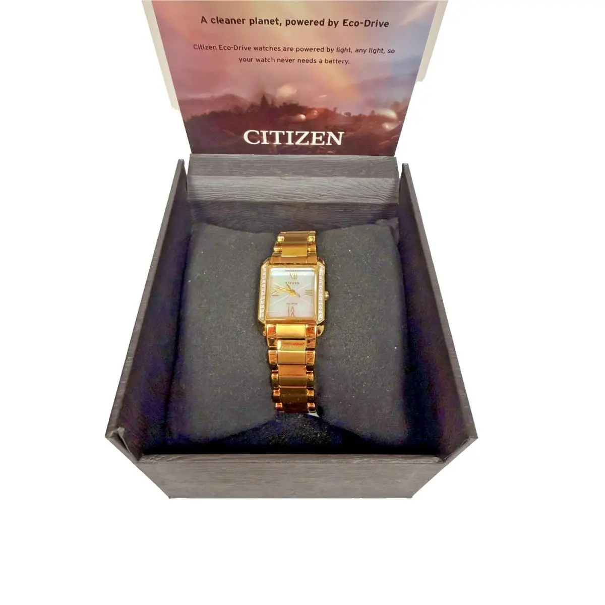 Citizen Ladies Watch Eco-drive Gold Tone with 24 Diamond Accents EW5612-53D