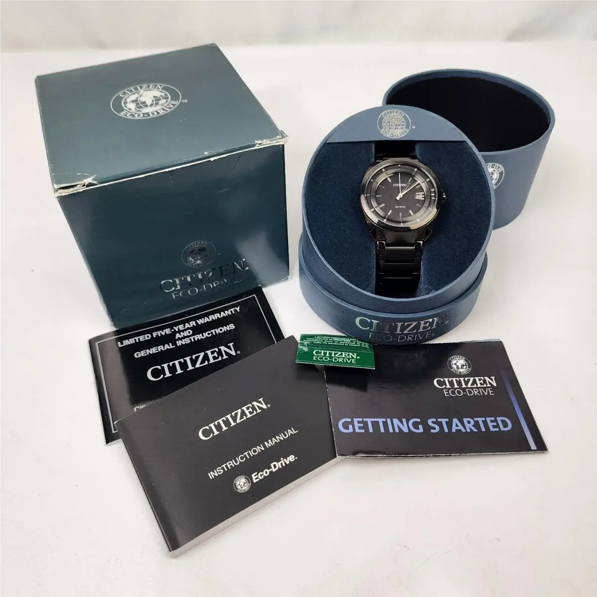 Citizen Eco-drive Chandler 22mm Black Metal Band AW1018-55EE Retired