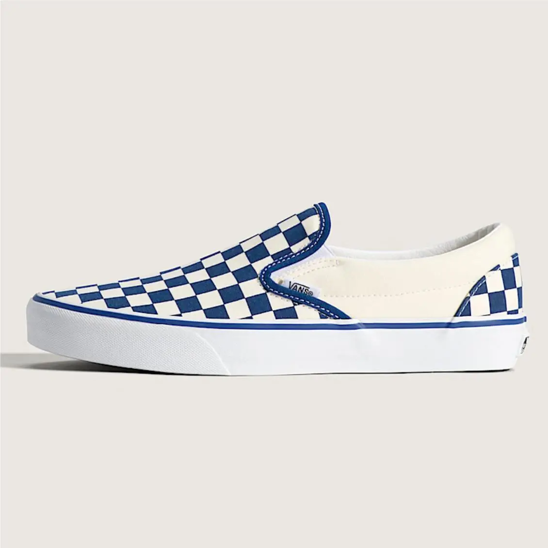 Vans Slip-on Primary Check True Blue/white Men`s Sneakers VN000EACAMQ