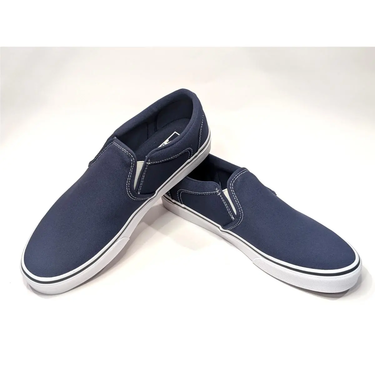 Vans Asher Deep Twilight Blue Men`s Canvas Slip On Skate Shoes - Asst Sizes