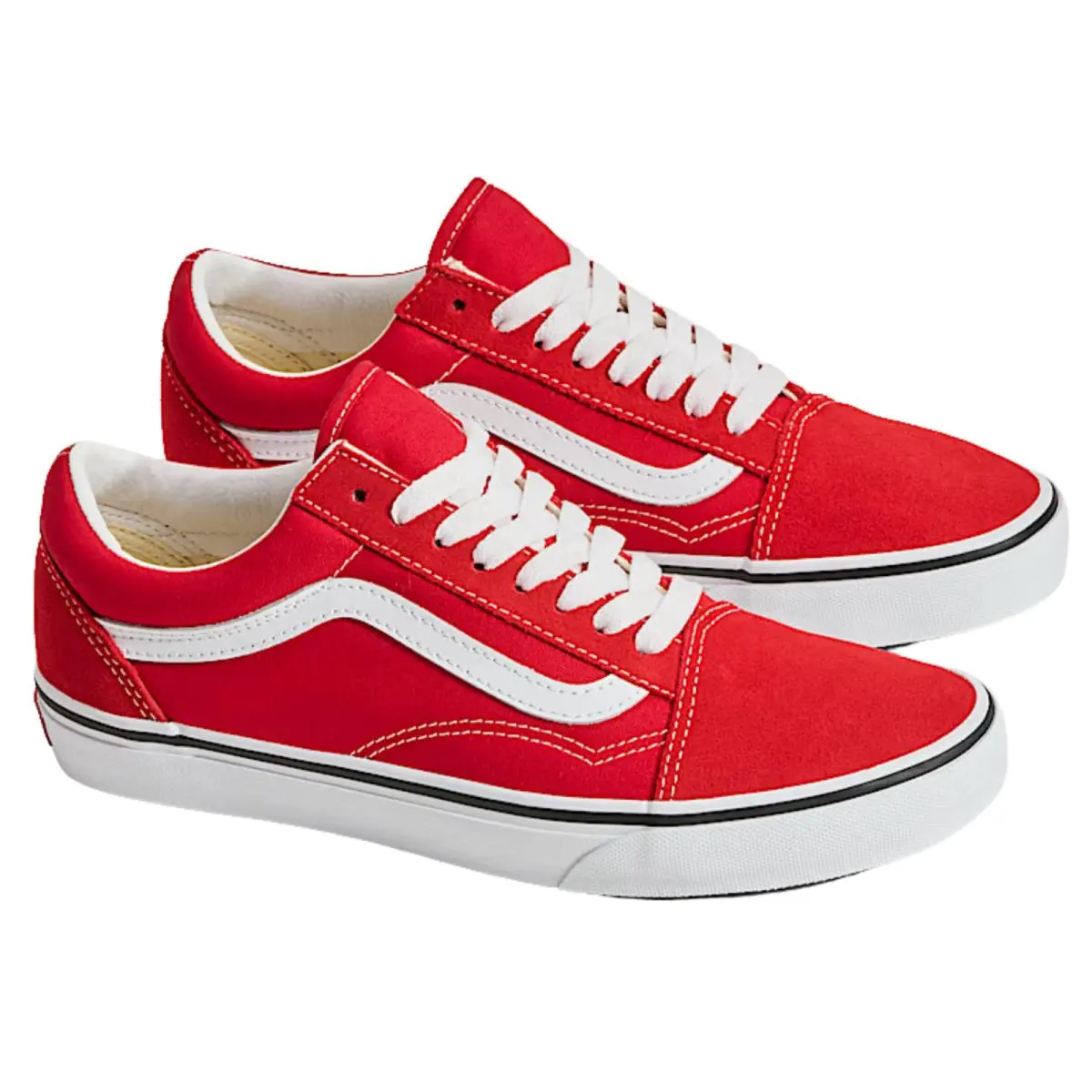 Vans Classic Old Skool Canvas Skate Shoes Red/white