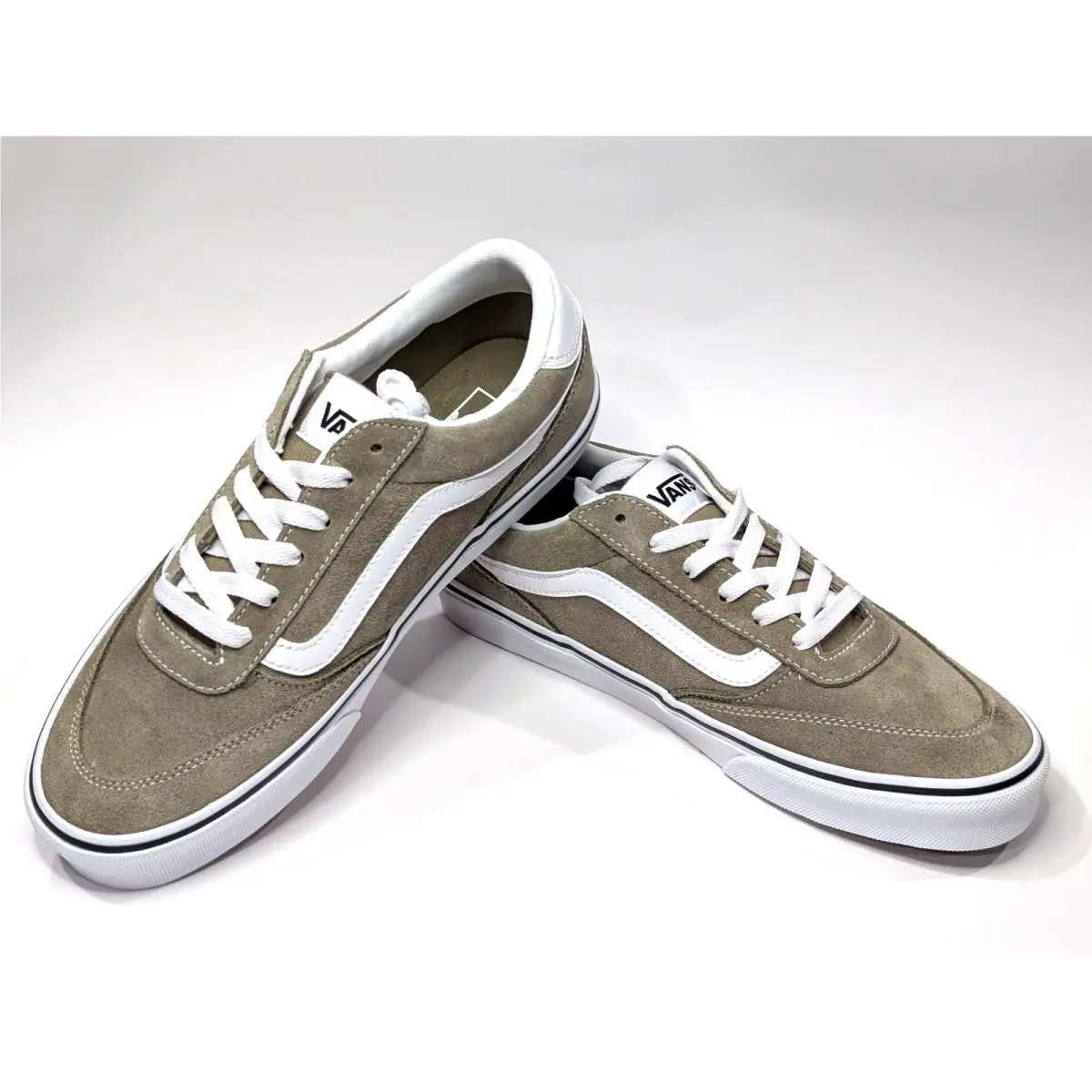 Vans Brooklyn LS Bay Leaf Light Green Suede Men`s Skate Shoes-assorted Sizes