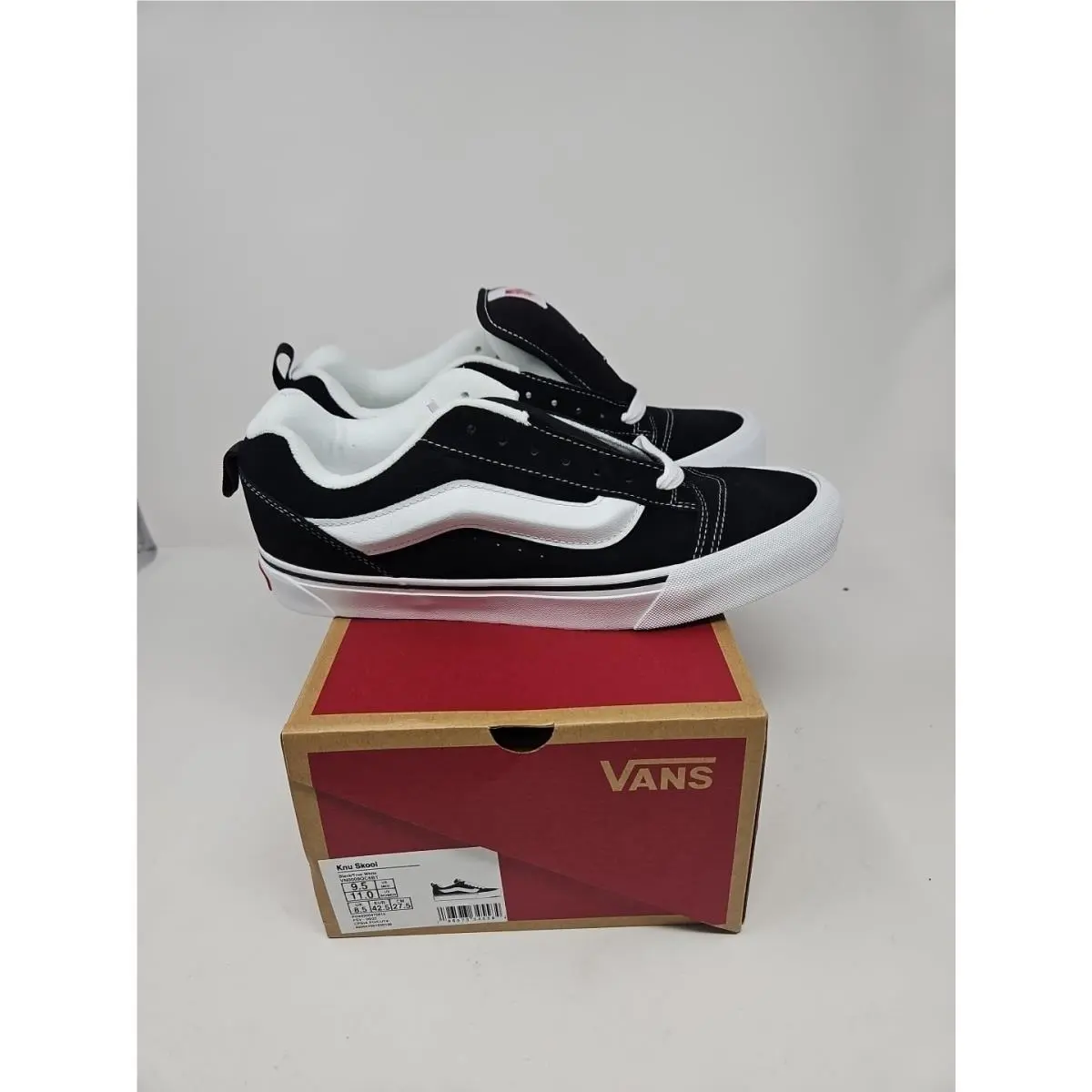 Size 9.5 - Vans Knu-skool Black True White