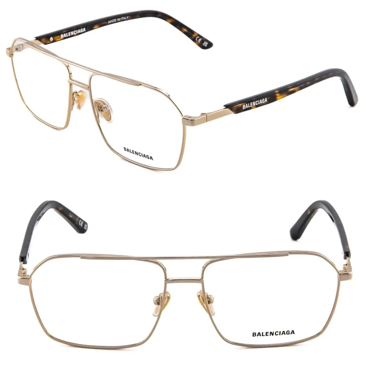 Balenciaga Logo Tag 0248 Brown Gold Eyeglass 57mm BB0248O Optical Frame 002