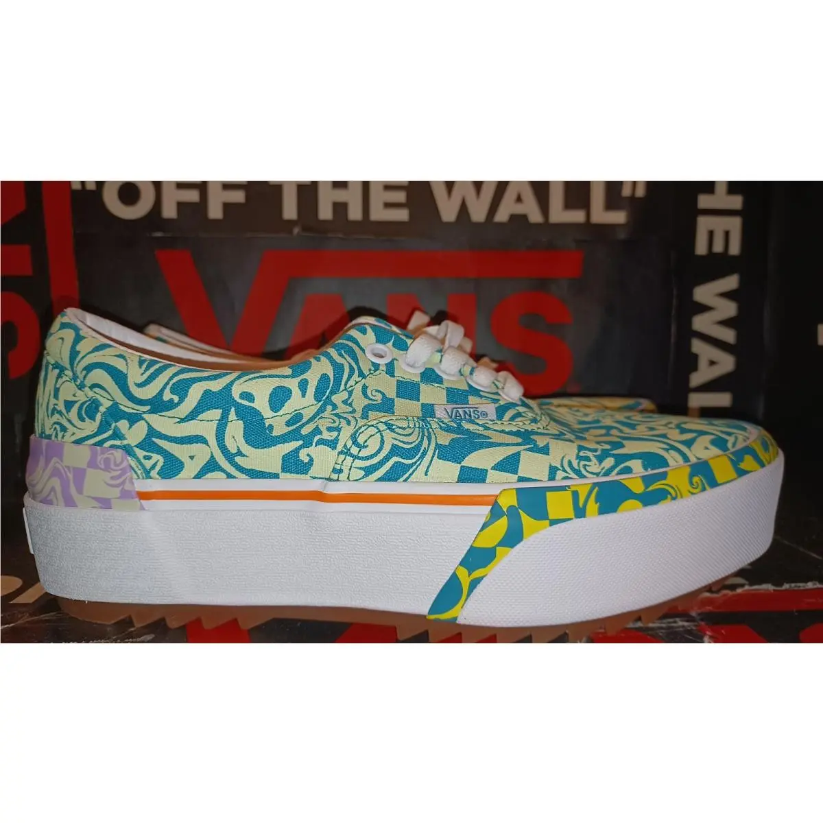 Vans Men`s 3.5/Women`s 5 Era Stacked Wavy Daze Tile Blue VN0A4BTOCE5