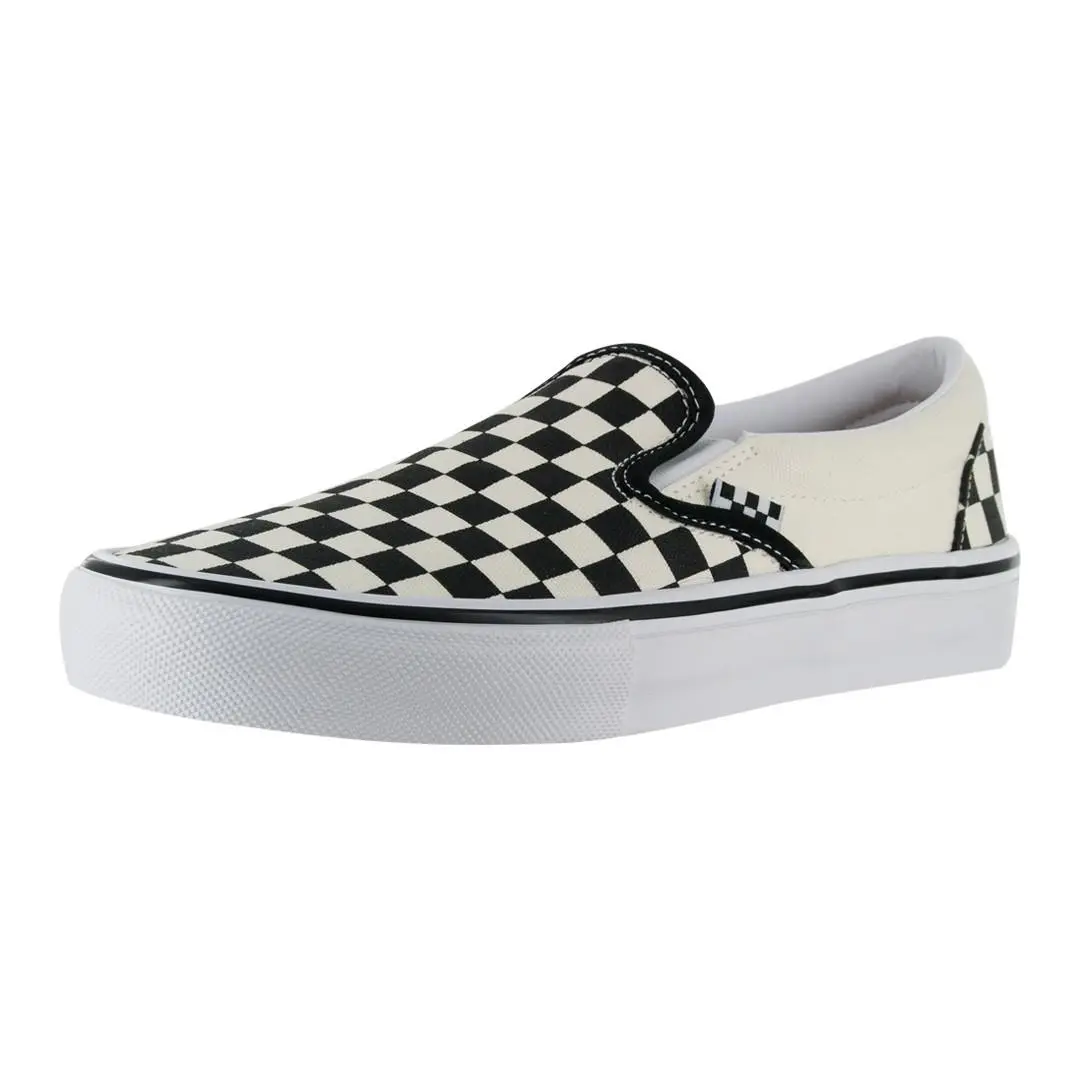 Vans Checkerboard Skate Slip-on Sneakers Black/off White Skating Shoes - Black/Off White