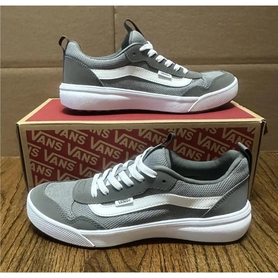 Vans Range Exp Mesh Frost Gray White Canvas Athletic Sneakers Shoes Size 8 Men`s