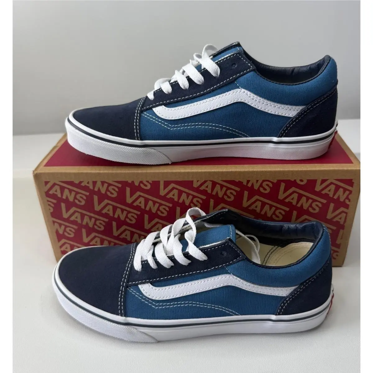 Vans Old Skool Navy Blue Suede Canvas Sneakers VN000D2VNVY Youth 6 Women 7/5