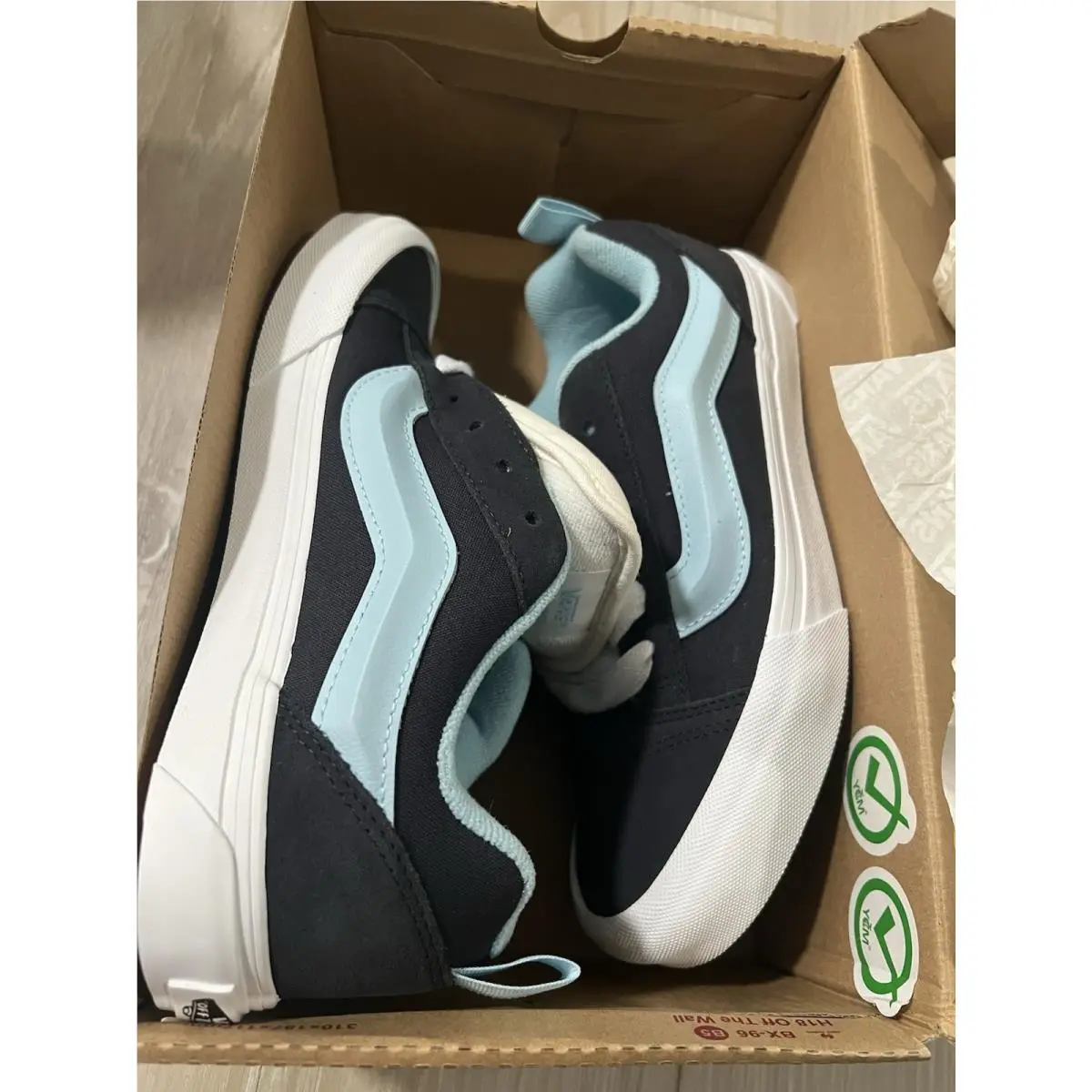 Vans Knu Skool Skate Sneakers Retro Sport Grey/blue Low Top C Sz 6