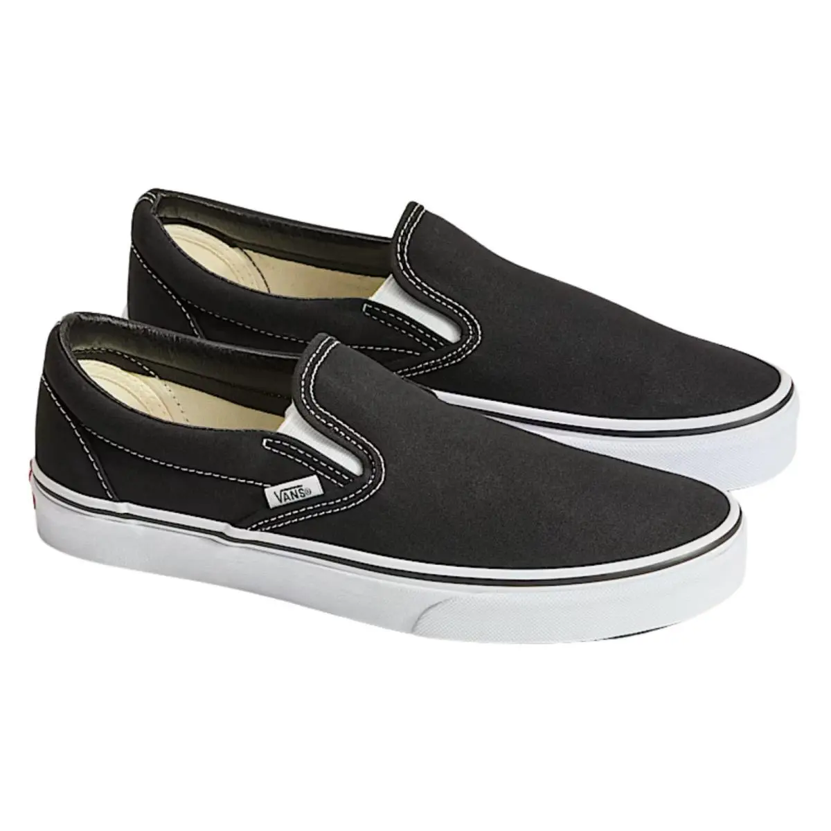 Vans Classic Slip-on Skate Shoes Black/white Size Men`s 15