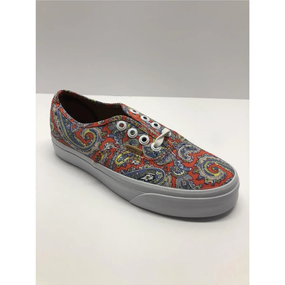 Vans Men`s 4 Shoes Red Blue Paisley Cayenne Women Size 5.5 Lace Up