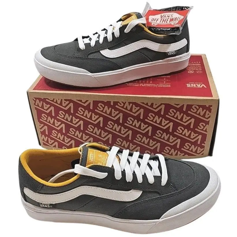 Vans Men`s 7 Woman 8.5 Berle Pro Pewter Gray Grey / Mango Mojito White New