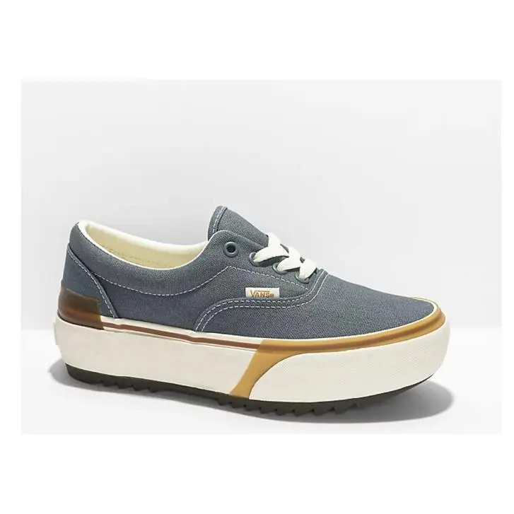 Vans Era Stacked Stormy Weather Blue Platform Shoes Men Size 10