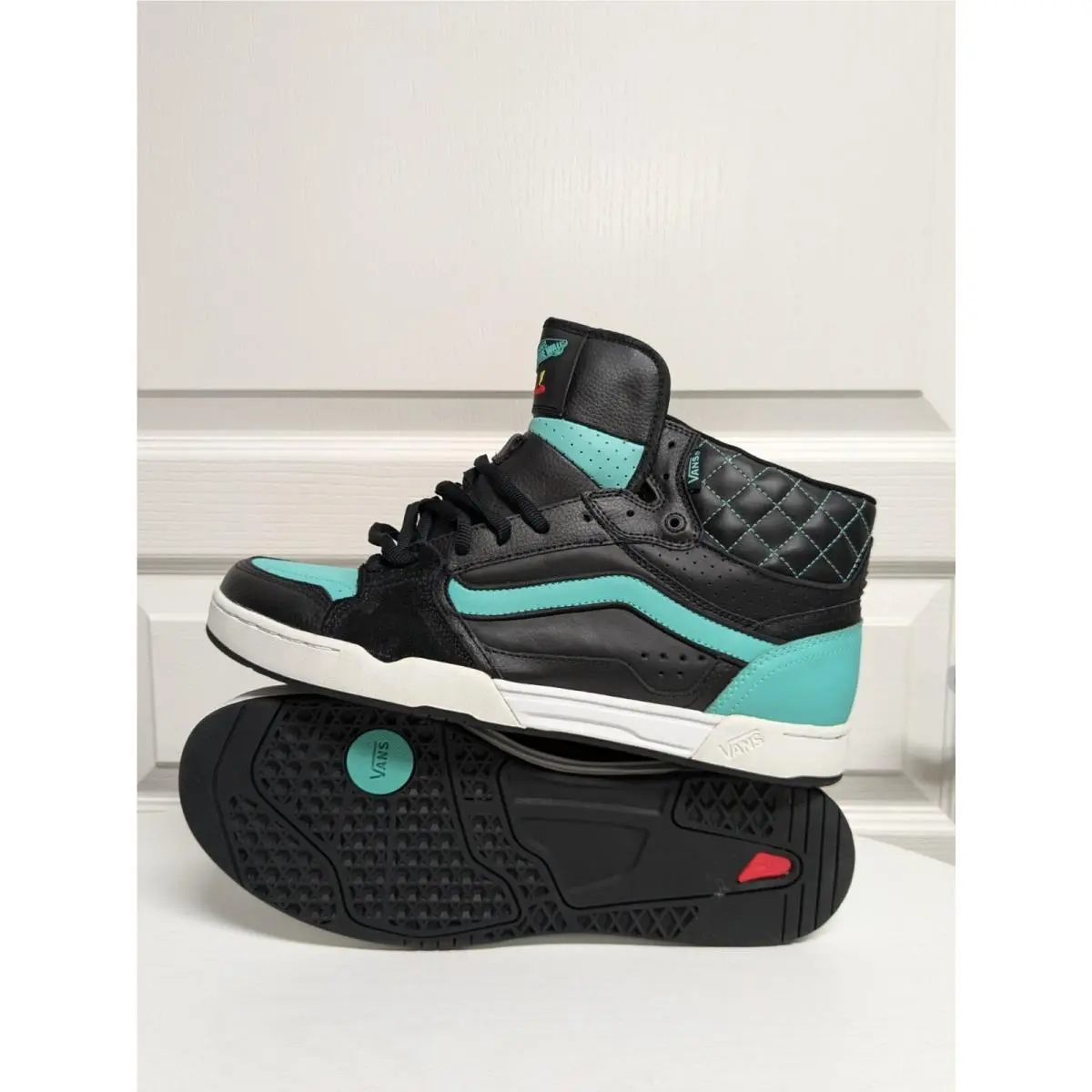 2008 Vans Shoes Owens Hi Top Turquoise/black VN-098ZOTB Deadstock Men`s US 13