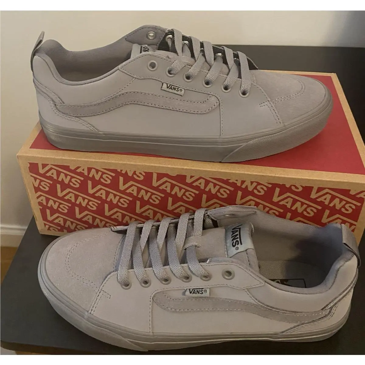 Vans Filmore Low Top Sneaker Mono Frost Gray Men`s Size 9.5