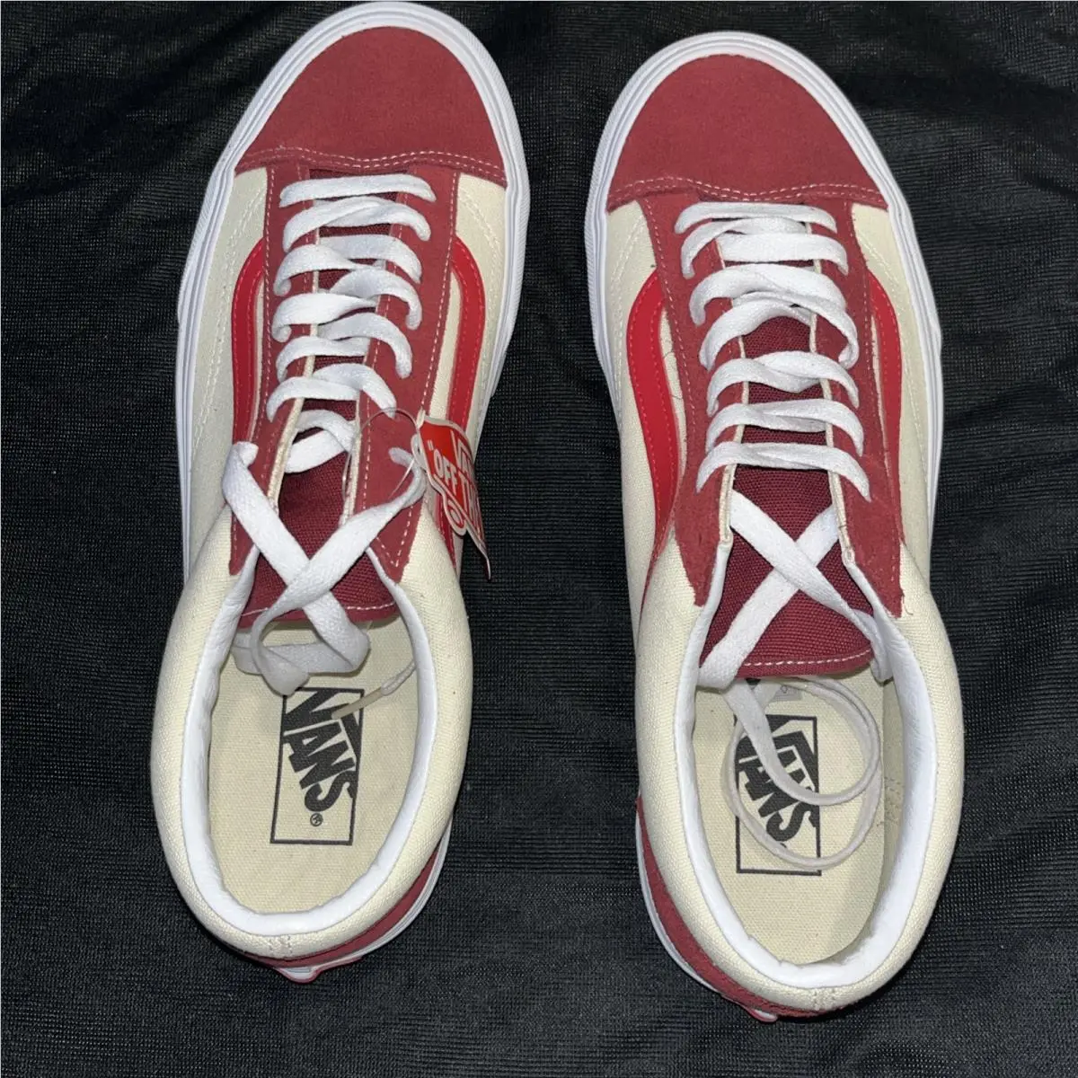 Men`s Vans White Red Suede/canvas Sneakers Sz 11.5 M